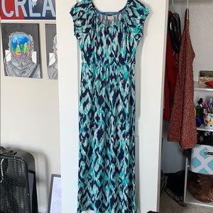 Blue wrap maxi dress